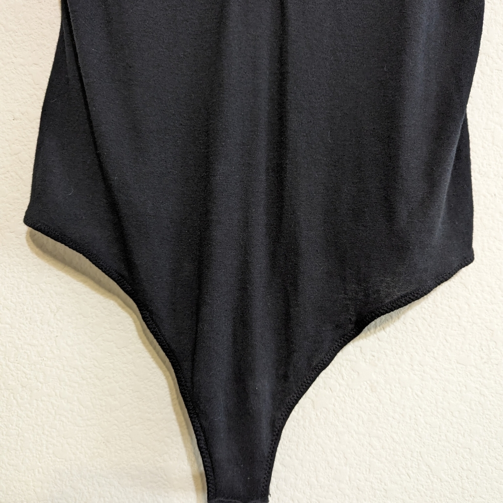 Intimately Free People Black Mia Button-Up V-Neck Short Sleeve Bodysuit Size L - Picture 4 of 8